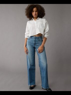 High-Rise Wide-Leg Women's Jeans in Medium Blue